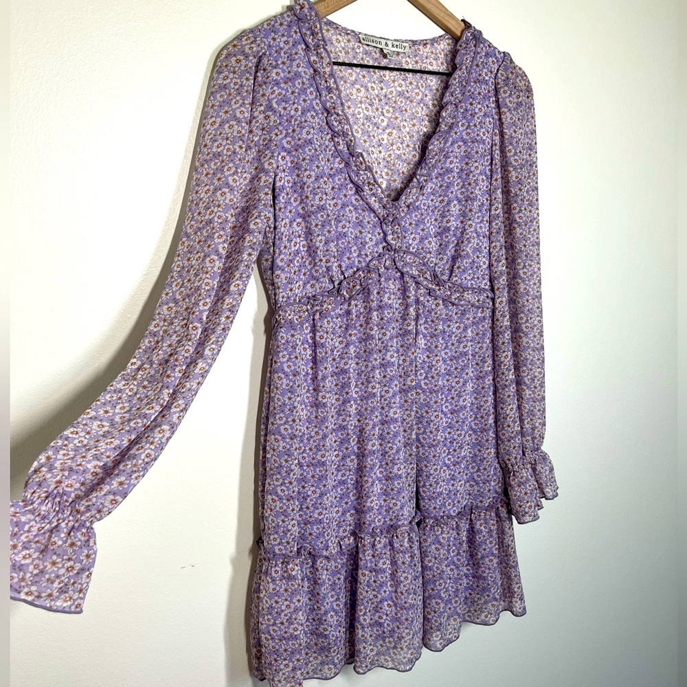 Francesca’s Collection Floral Dress size S lavender